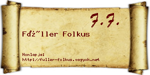 Füller Folkus névjegykártya