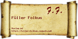 Füller Folkus névjegykártya